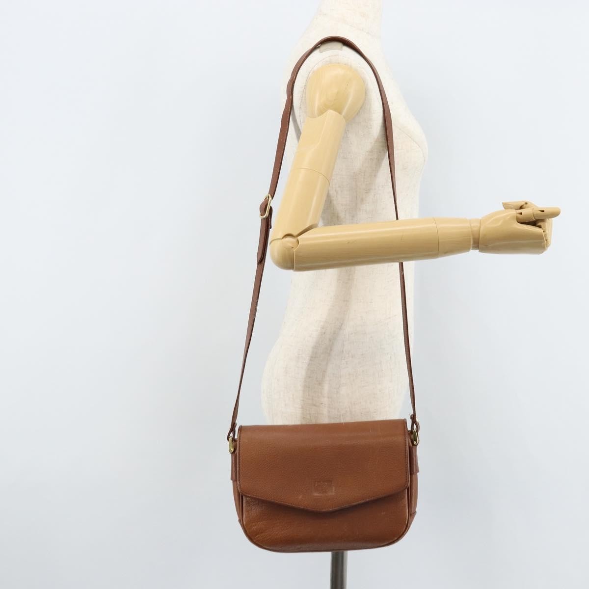 Burberry Flap Shoulder Leather Brown Leather Shoulder Bag Bag (Pre-Owned)
