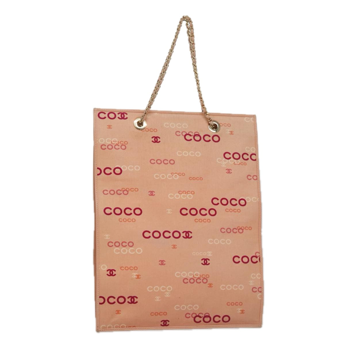 Chanel Coco Mark Pink Canvas Tote Bag (Pre-Owned)