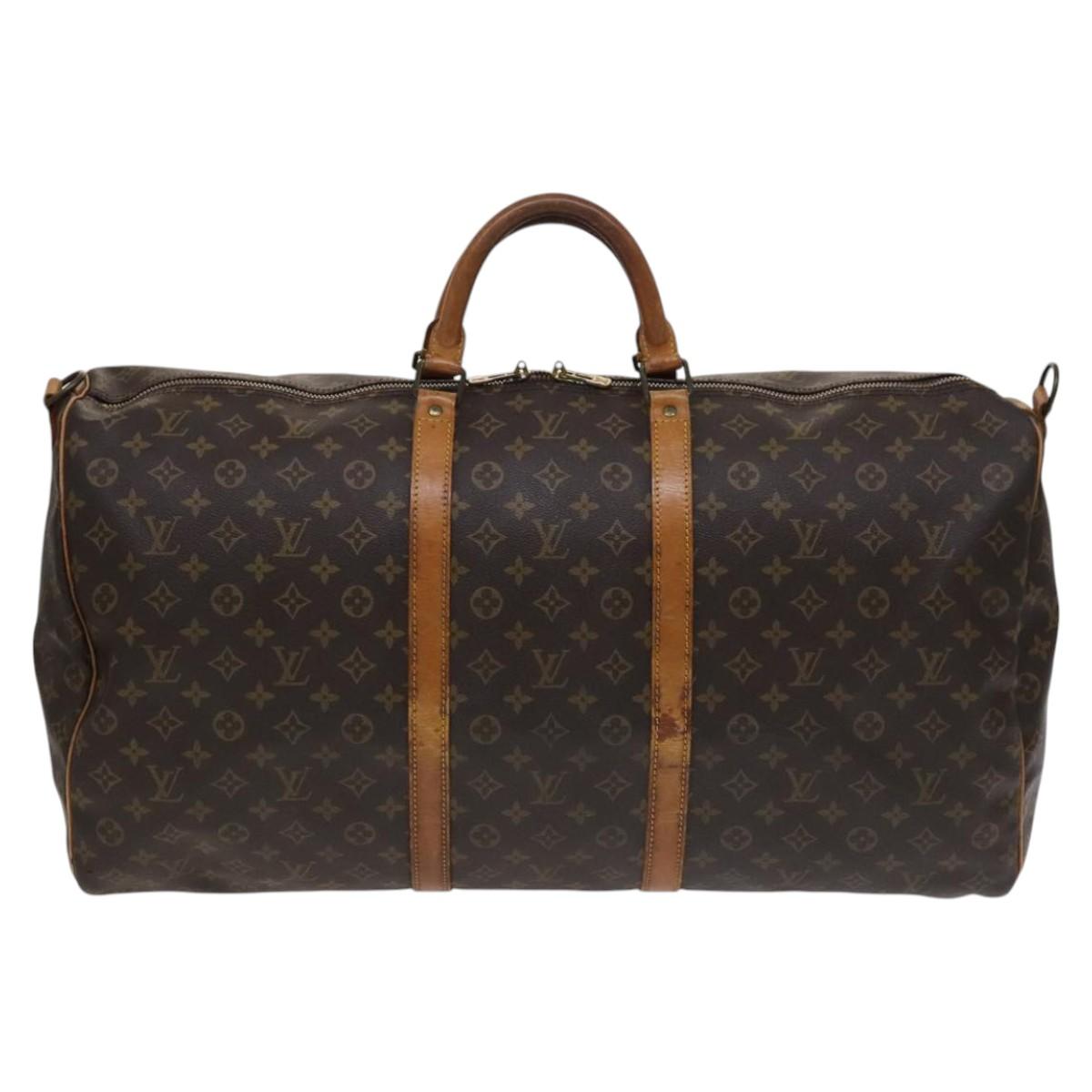 Louis Vuitton Keepall Bandoulière 60 Brown Canvas Travel Bag (Pre-Owned)