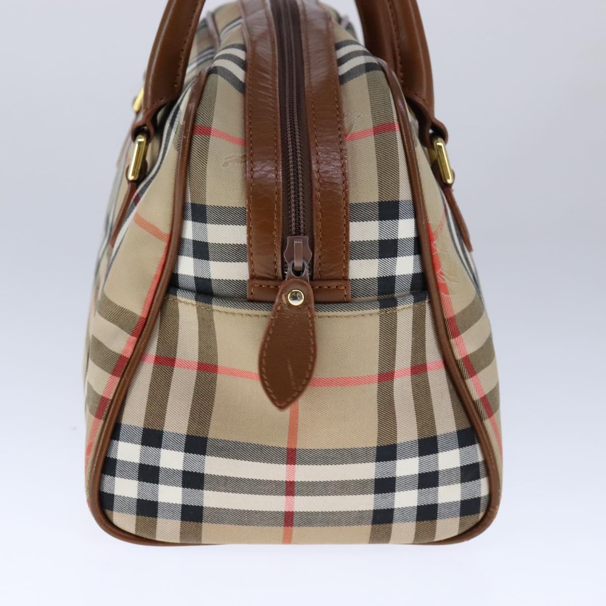 Burberry Haymarket Beige Canvas Handbag (Pre-Owned)