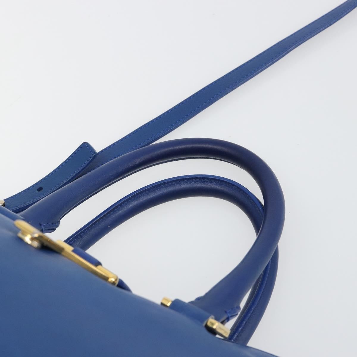 Saint Laurent Classic Y Cabas Leather Blue Leather Tote Bag Bag (Pre-Owned)