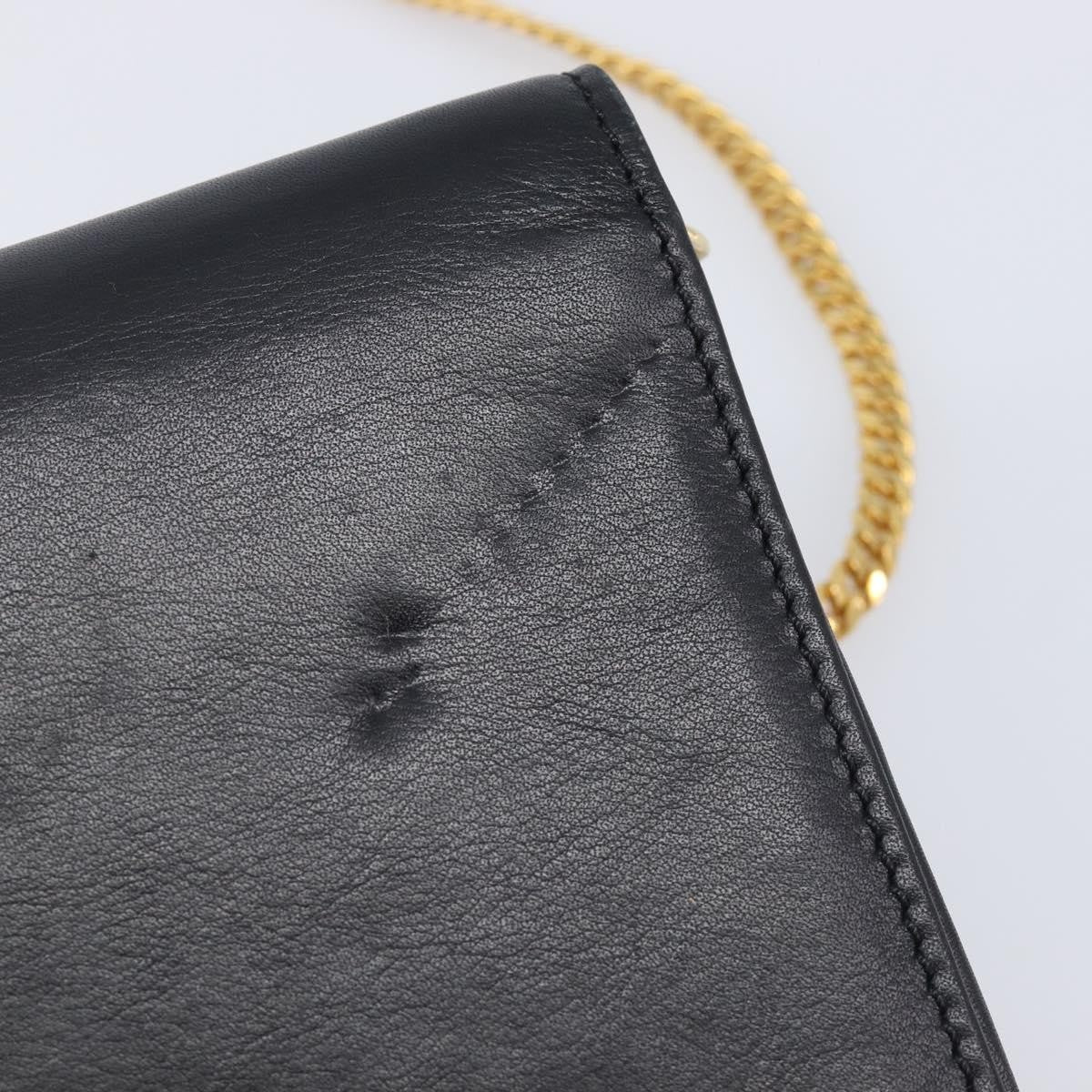 Celine Shoulder Leather Black Leather Shoulder Bag Bag (Pre-Owned)