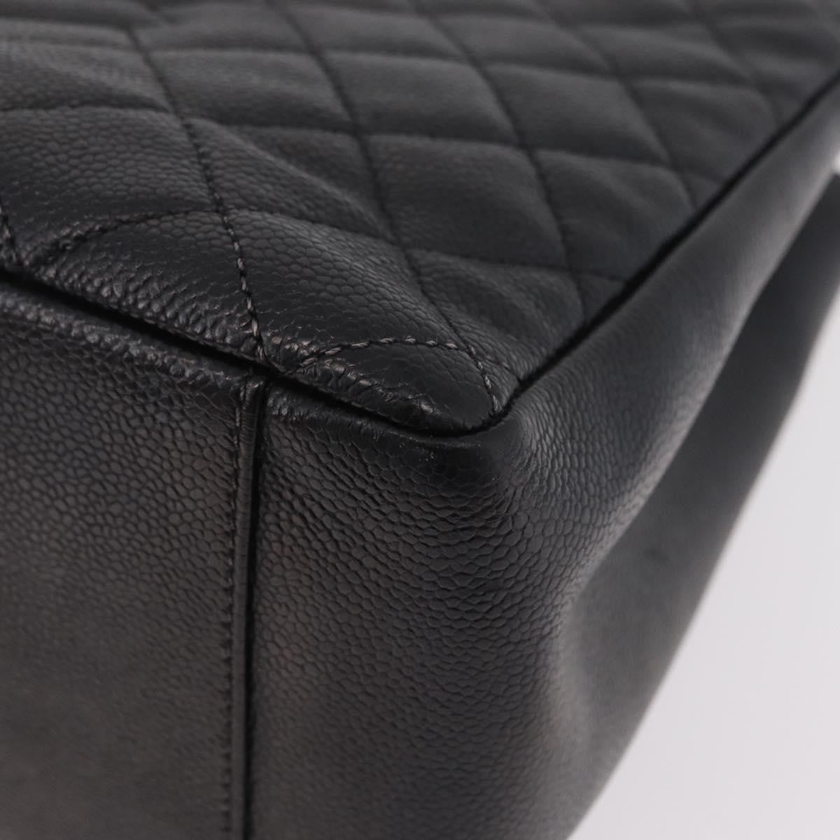 Chanel Grand Shopping Quilted Caviar Black Leather Tote Bag Bag (Pre-Owned)