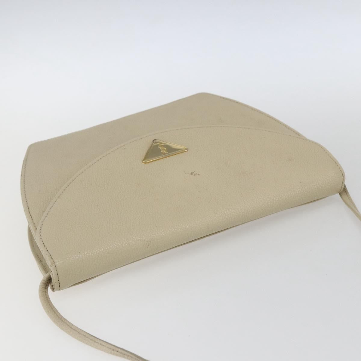 Saint Laurent Vintage Leather Ecru Leather Shoulder Bag Bag (Pre-Owned)