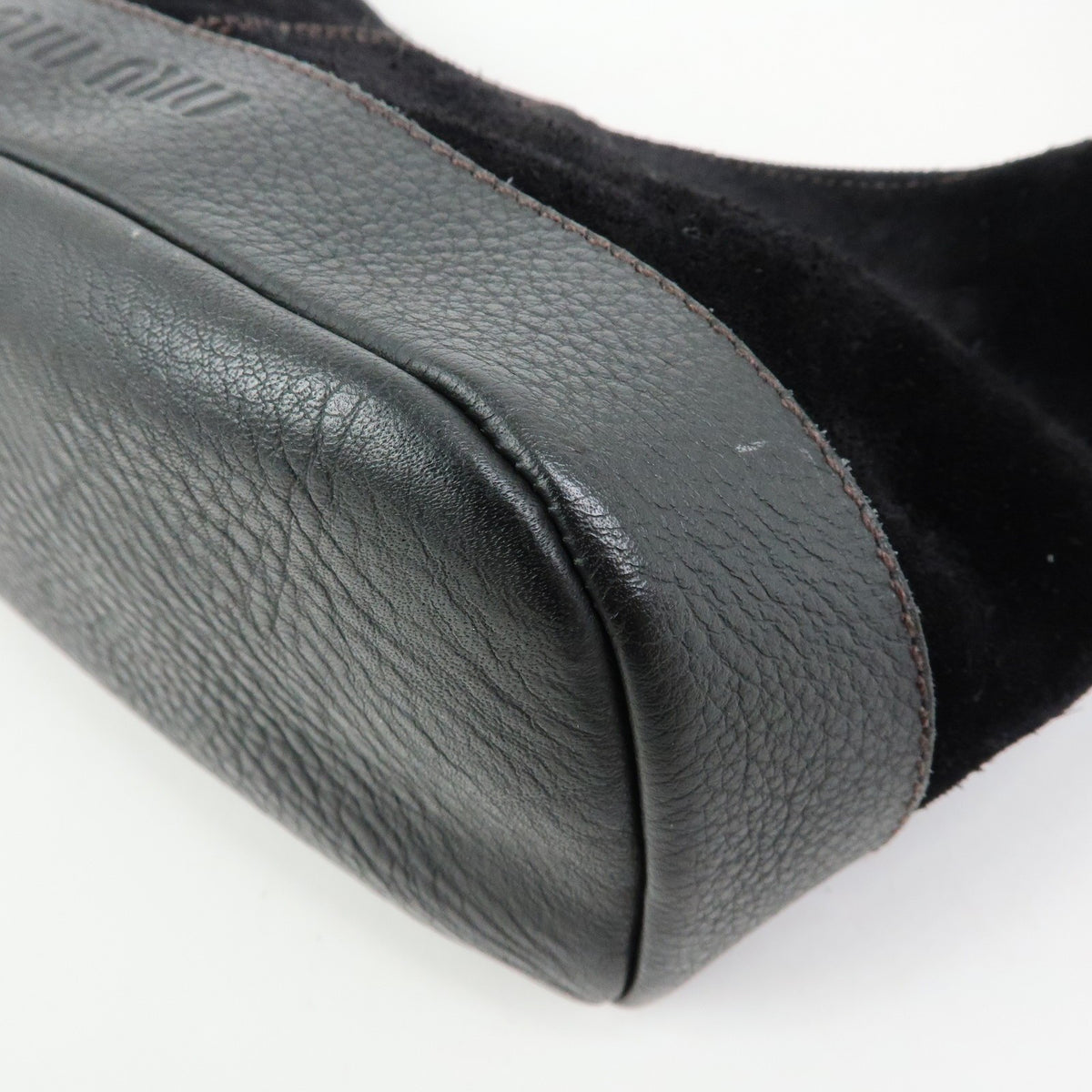 Miu Miu Shoulder Suede Black Suede Shoulder Bag Bag (Pre-Owned)