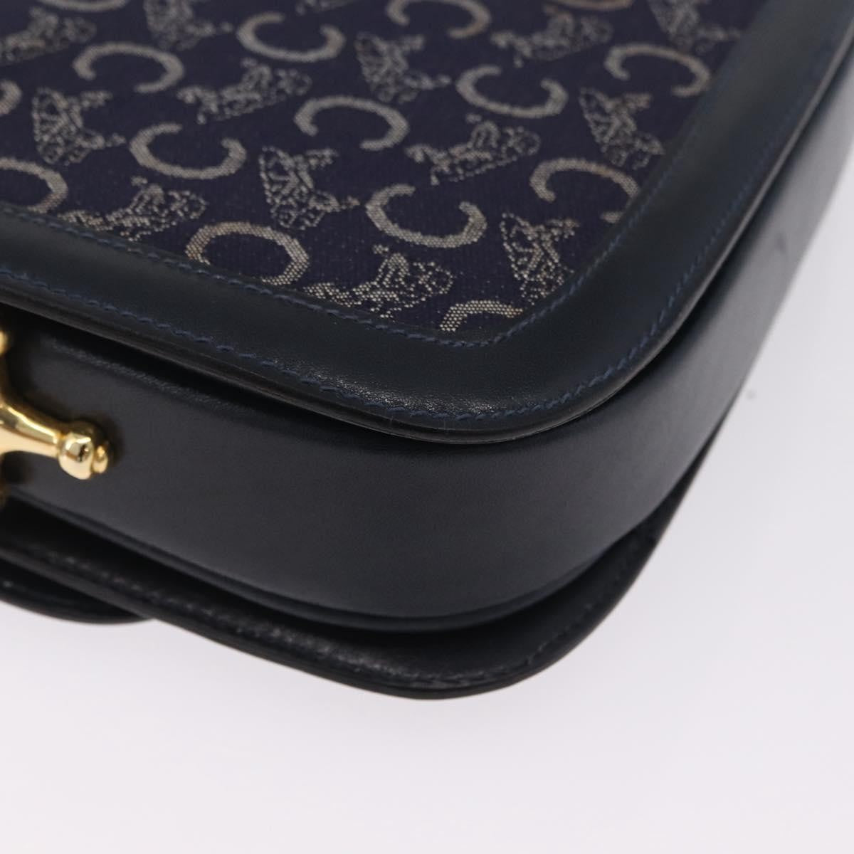 Celine C Sulky Horse Carriage Canvas Navy Canvas Handbag (Pre-Owned)