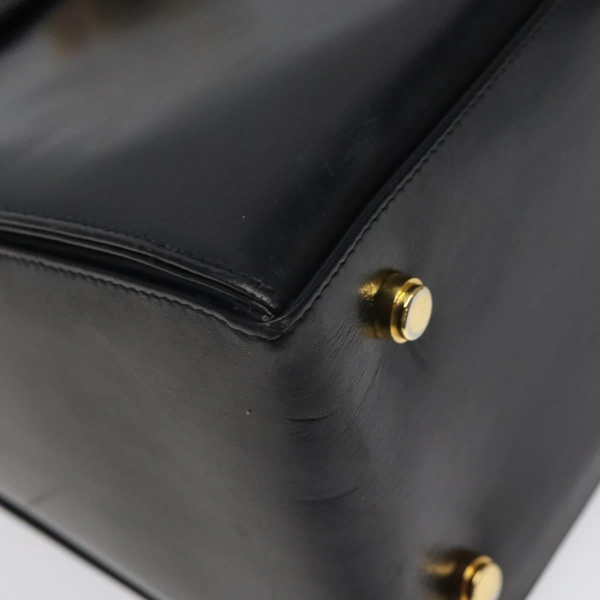 Salvatore Ferragamo Convertible Top Handle Leather Black Leather Handbag (Pre-Owned)