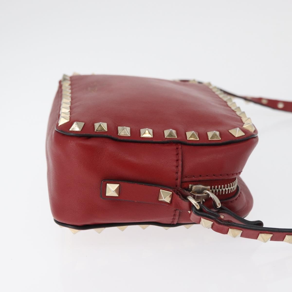 Valentino Garavani Rockstud Camera Leather Red Leather Shoulder Bag Bag (Pre-Owned)