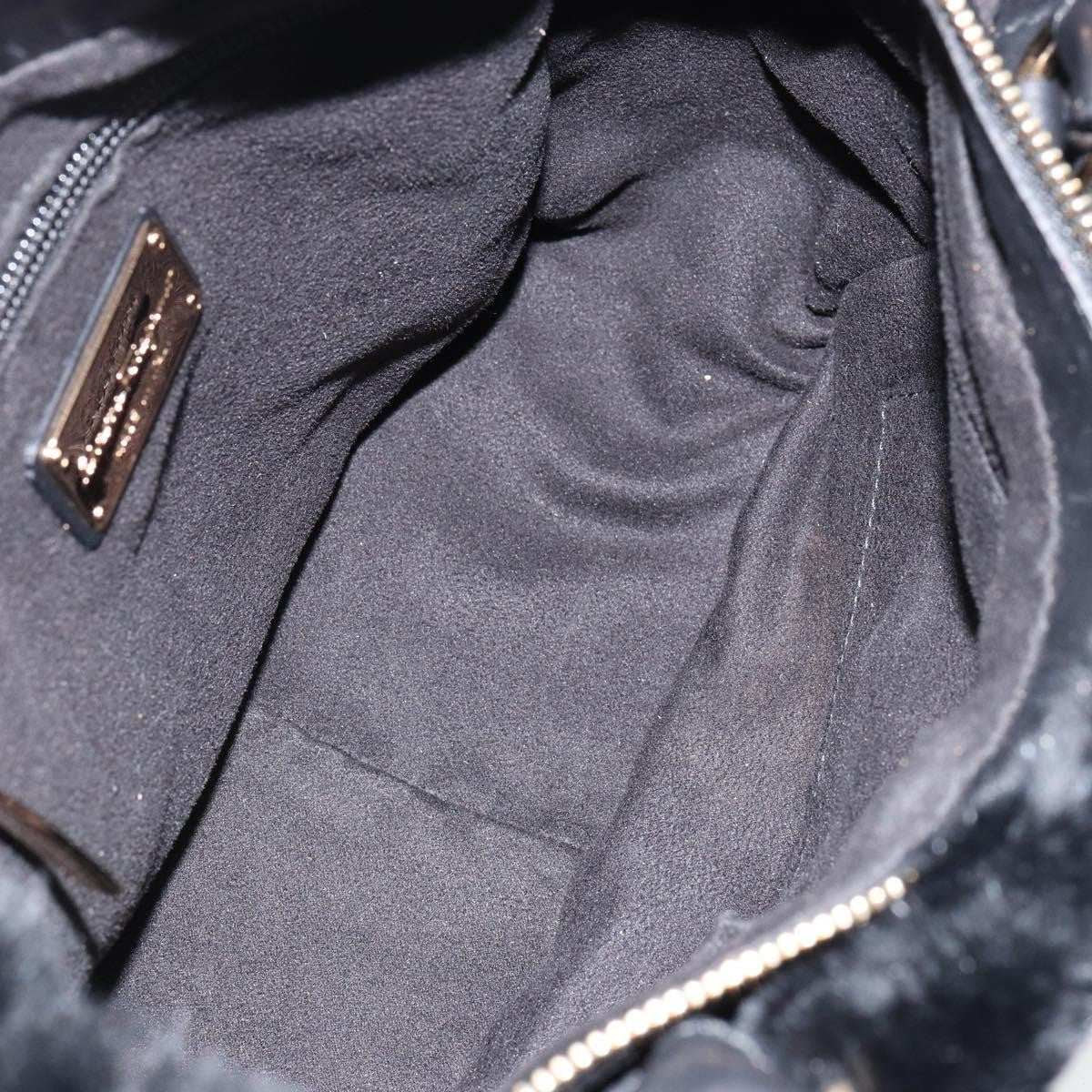Salvatore Ferragamo Vala Suede Black Suede Handbag (Pre-Owned)