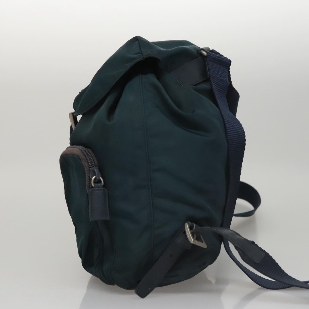 Prada Vela Khaki Synthetic Backpack Bag (Pre-Owned)