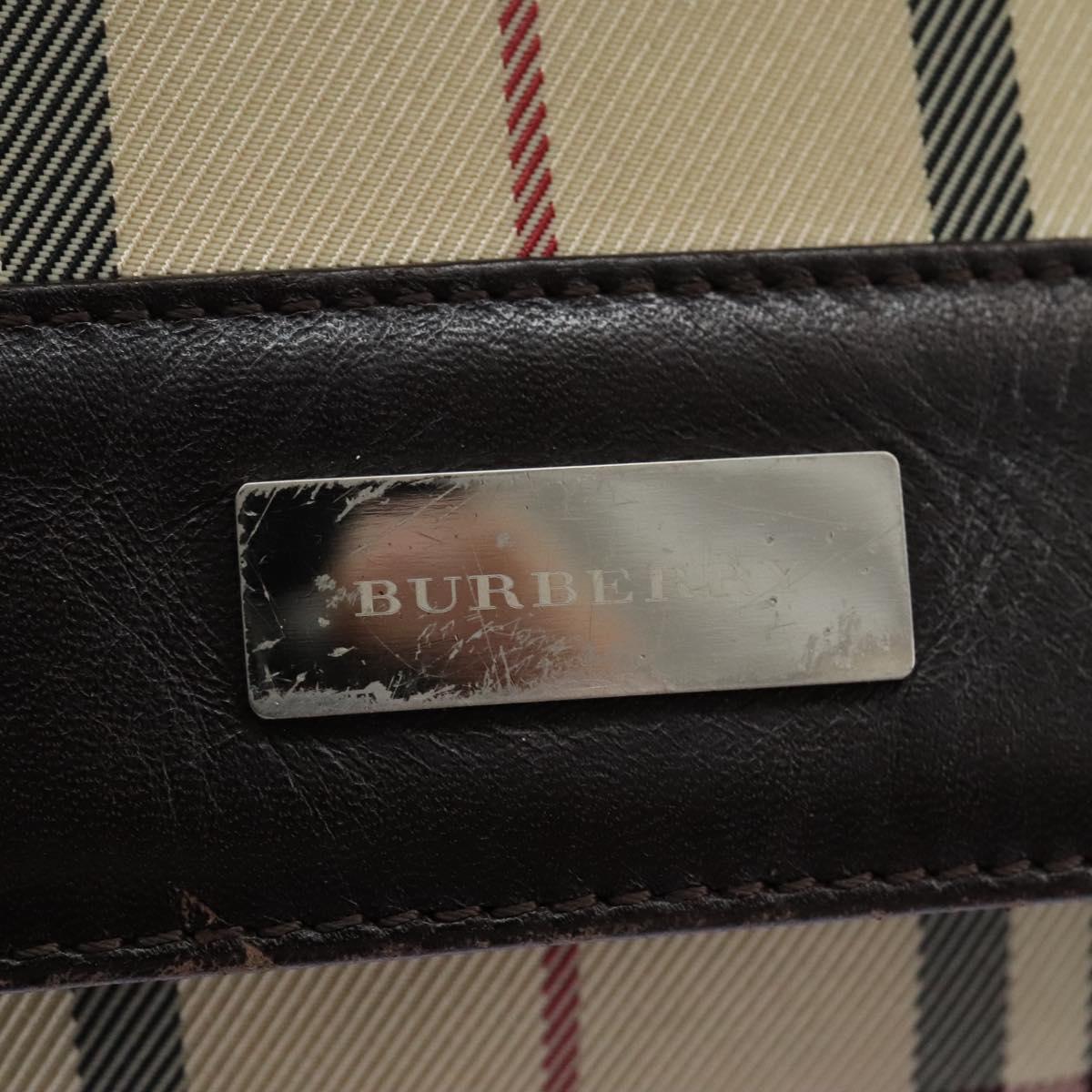 Burberry Nova Check Beige Canvas Shoulder Bag (Pre-Owned)