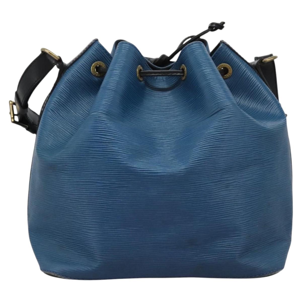Louis Vuitton Petit Noé Blue Leather Shoulder Bag (Pre-Owned)