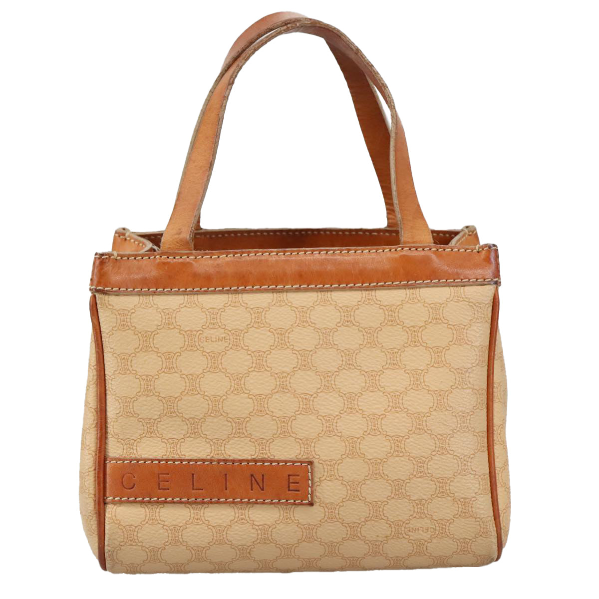 Céline Macadam Beige Canvas Handbag (Pre-Owned)