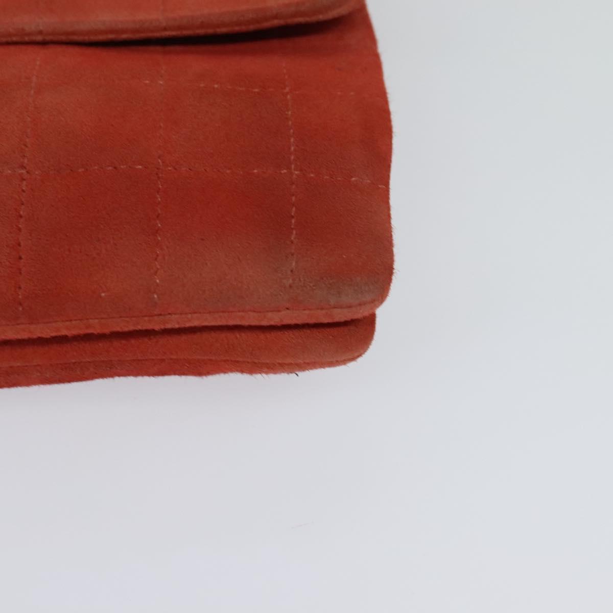 Chanel Chocolate Bar Red Suede Shoulder Bag (Pre-Owned)