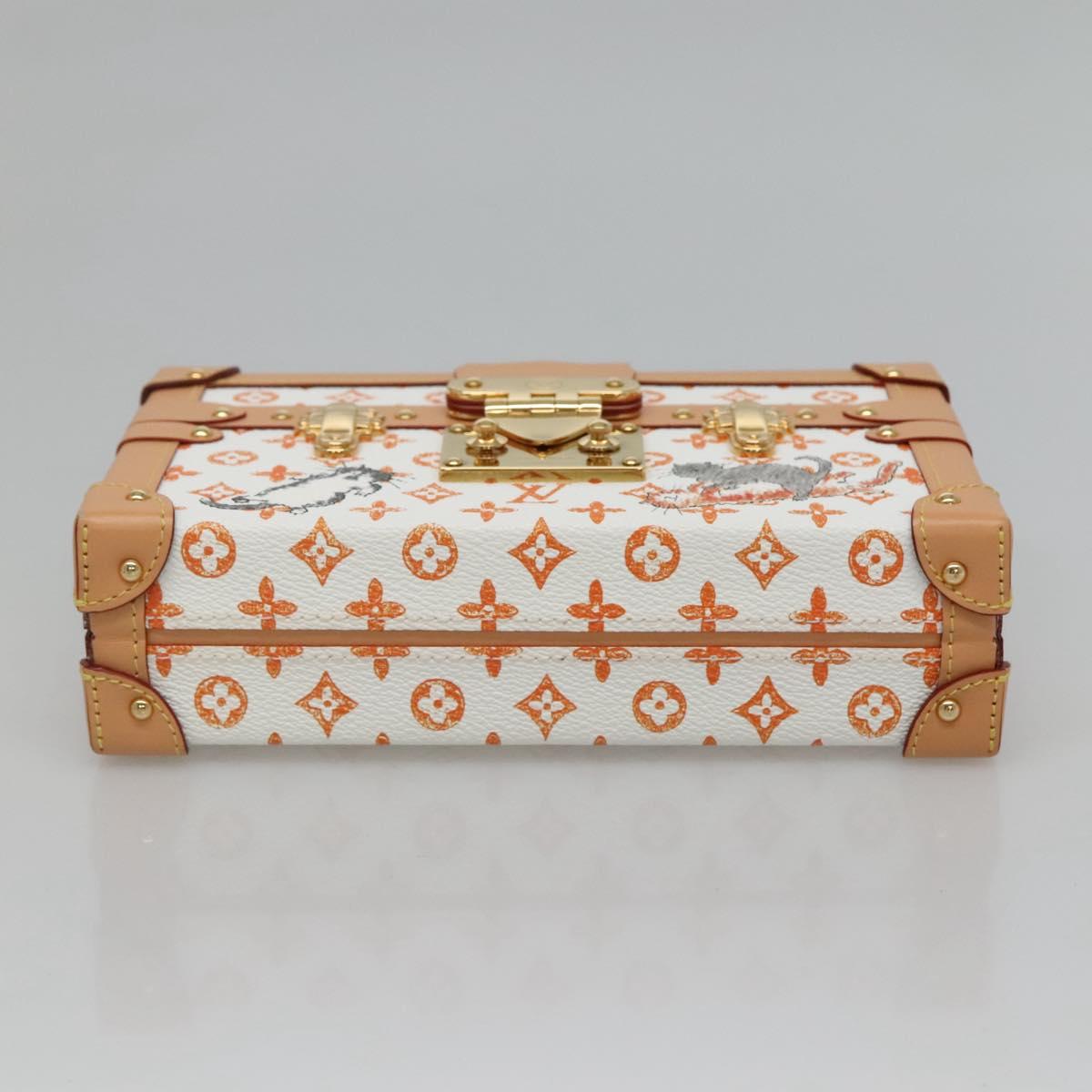 Louis Vuitton Petit Malle White Canvas Shoulder Bag (Pre-Owned)