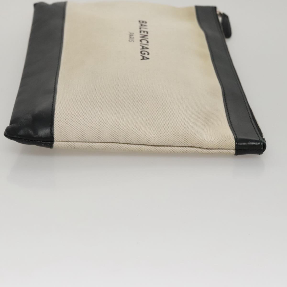 Balenciaga Clip Beige Canvas Clutch Bag (Pre-Owned)