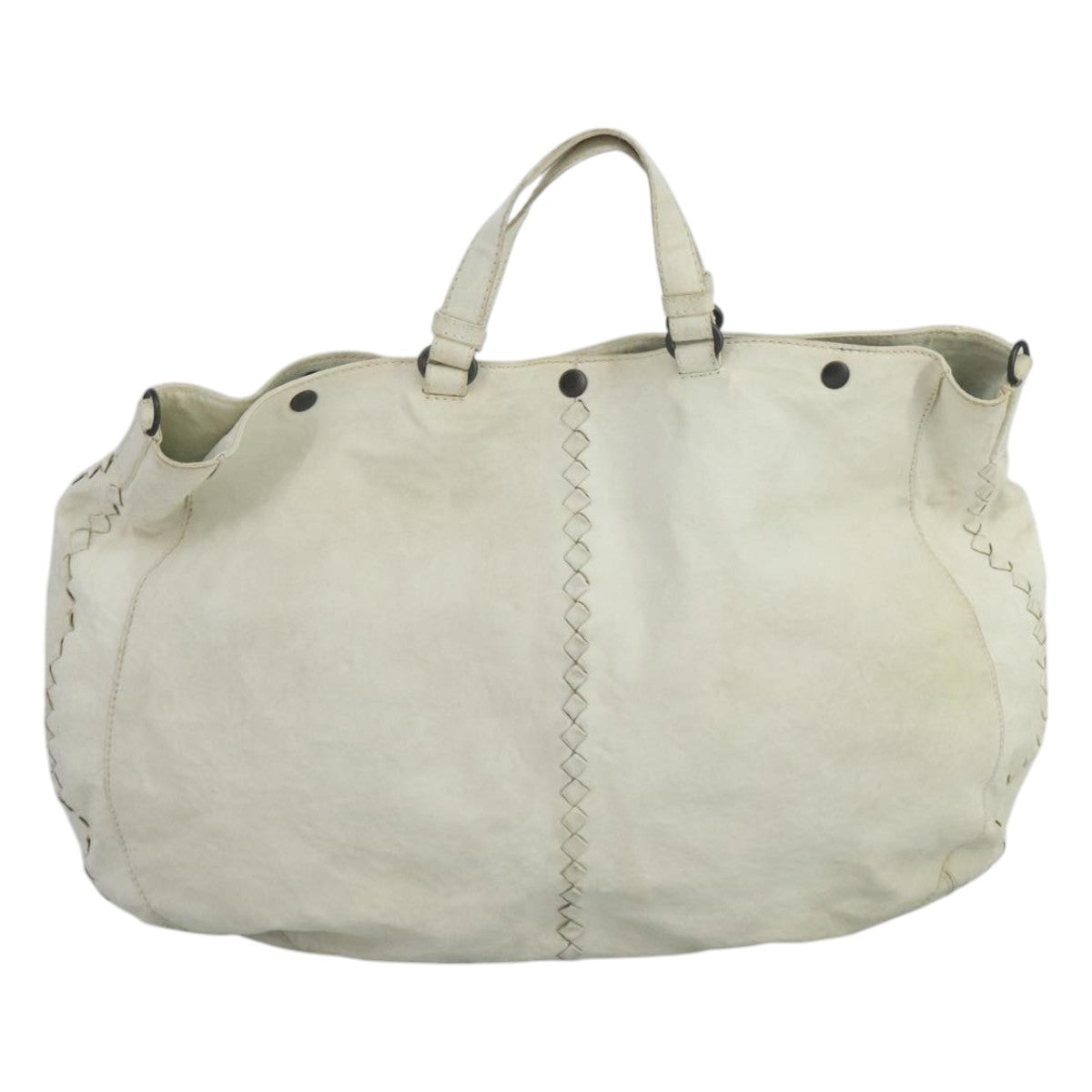 Bottega Veneta Cervo White Leather Tote Bag (Pre-Owned)