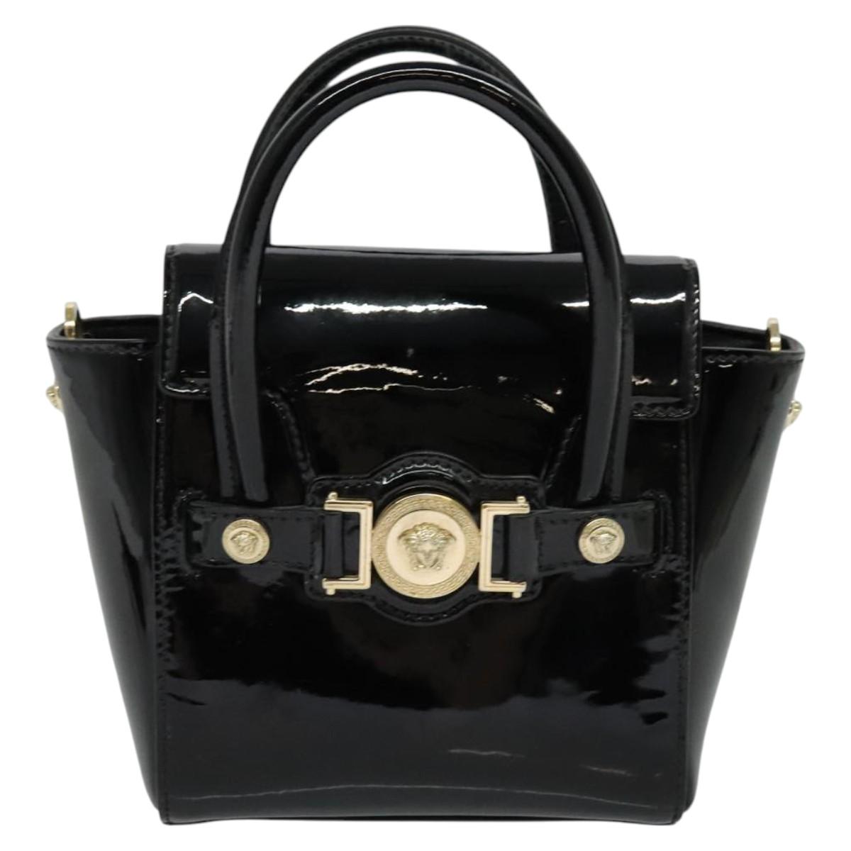 Versace Black Patent Leather Handbag (Pre-Owned)