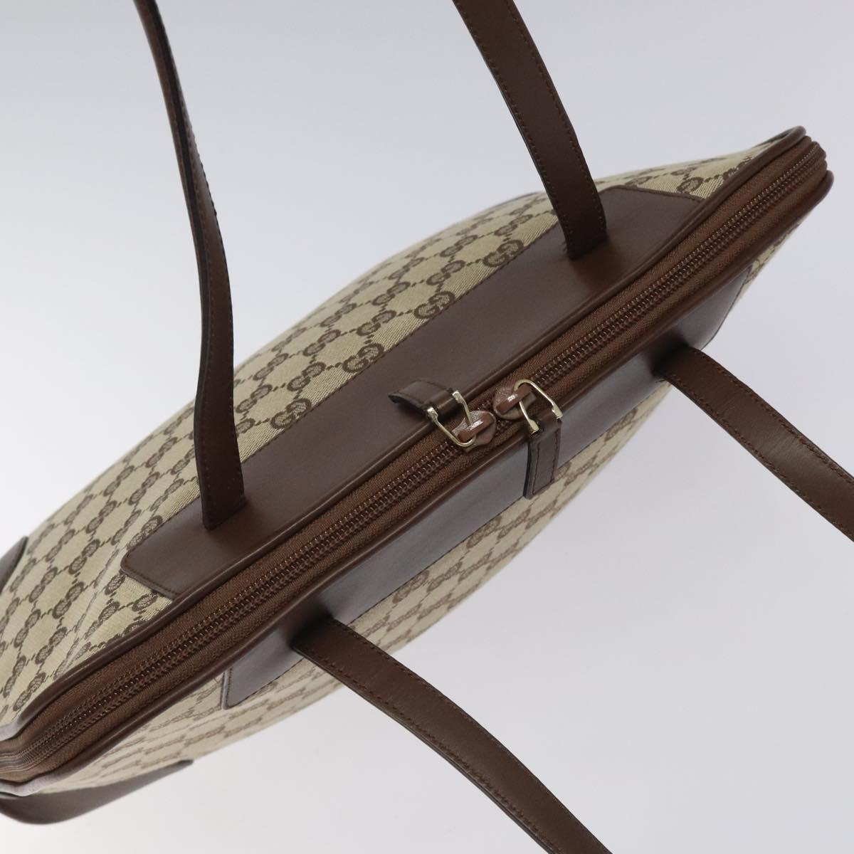 Gucci Gg Canvas Beige Canvas Shoulder Bag (Pre-Owned)