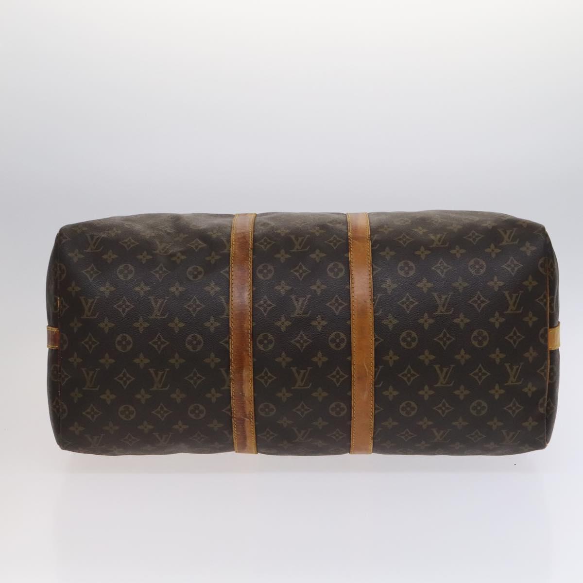 Louis Vuitton Keepall Bandouliere 55 Brown Canvas Travel Bag (Pre-Owned)