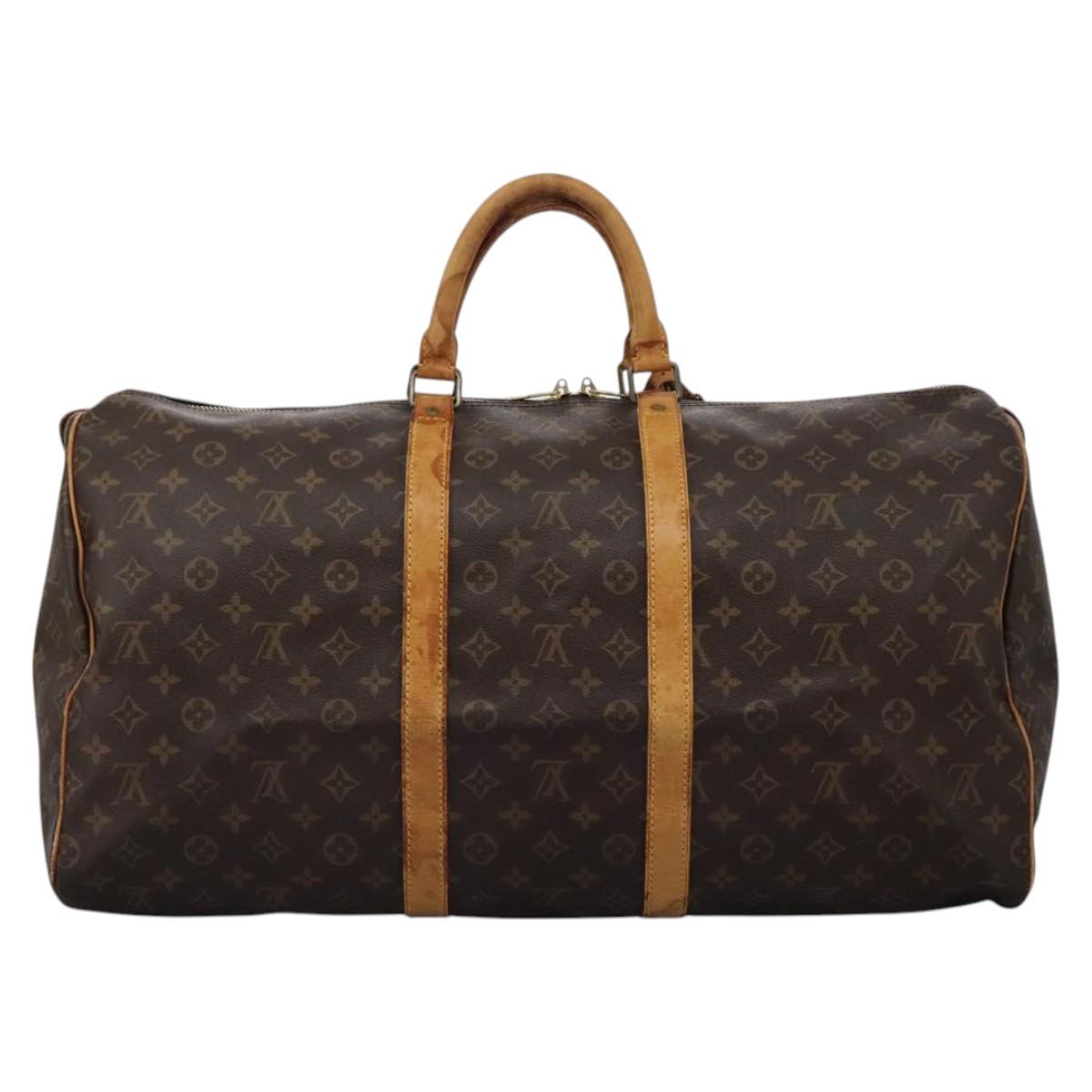 Louis Vuitton Keepall 55 Brown Canvas Travel Bag (Pre-Owned)