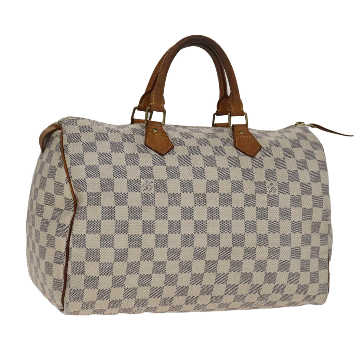 Louis Vuitton Speedy 35 White Canvas Handbag (Pre-Owned)