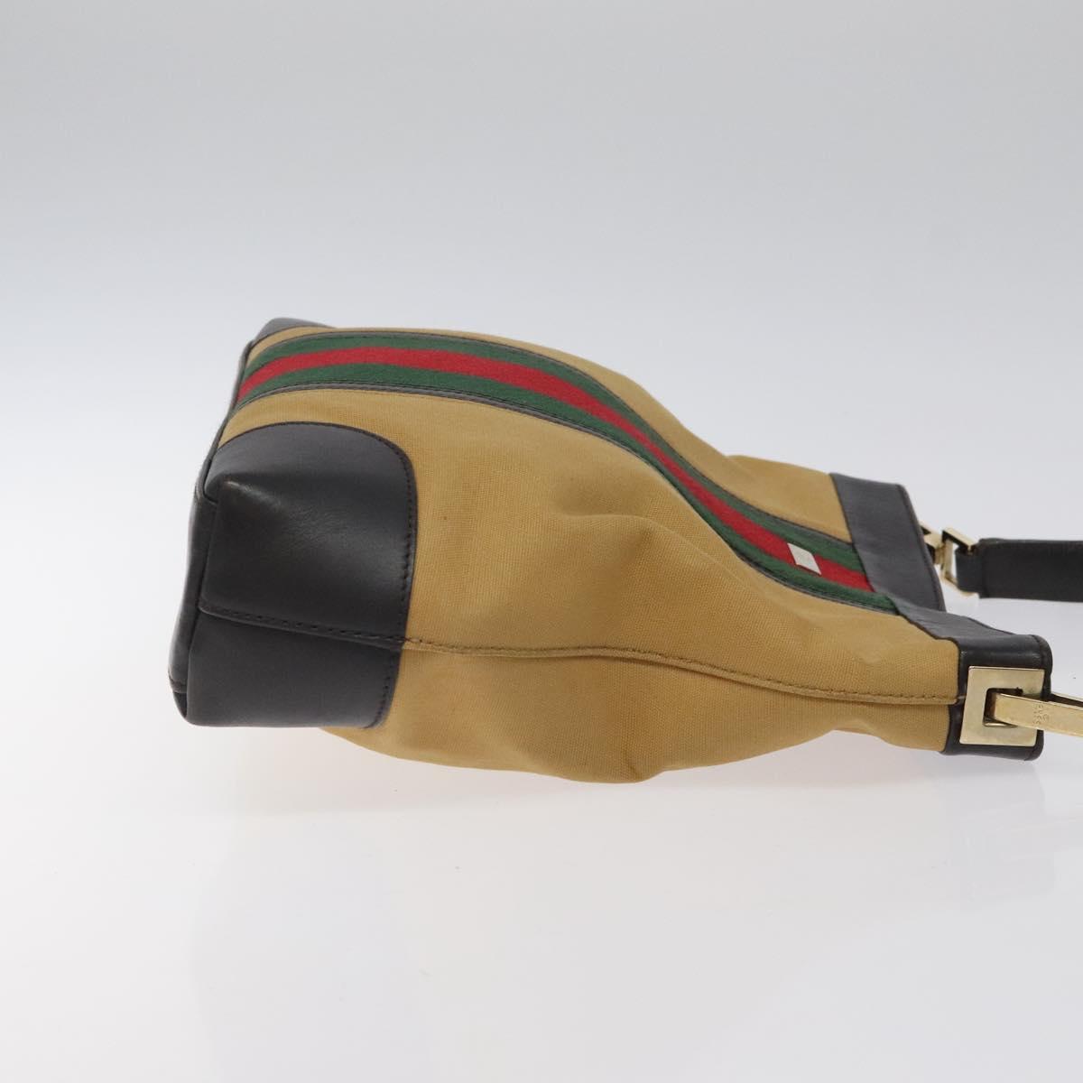 Gucci Sherry Beige Canvas Shoulder Bag (Pre-Owned)