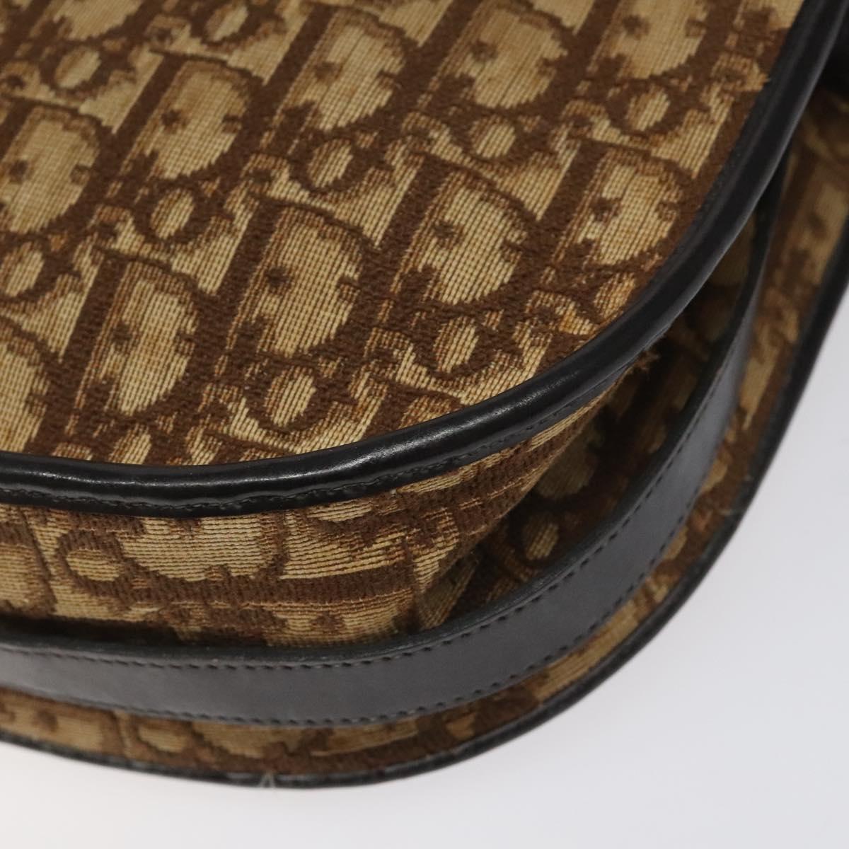Dior Trotter Brown Canvas Shoulder Bag (Pre-Owned)