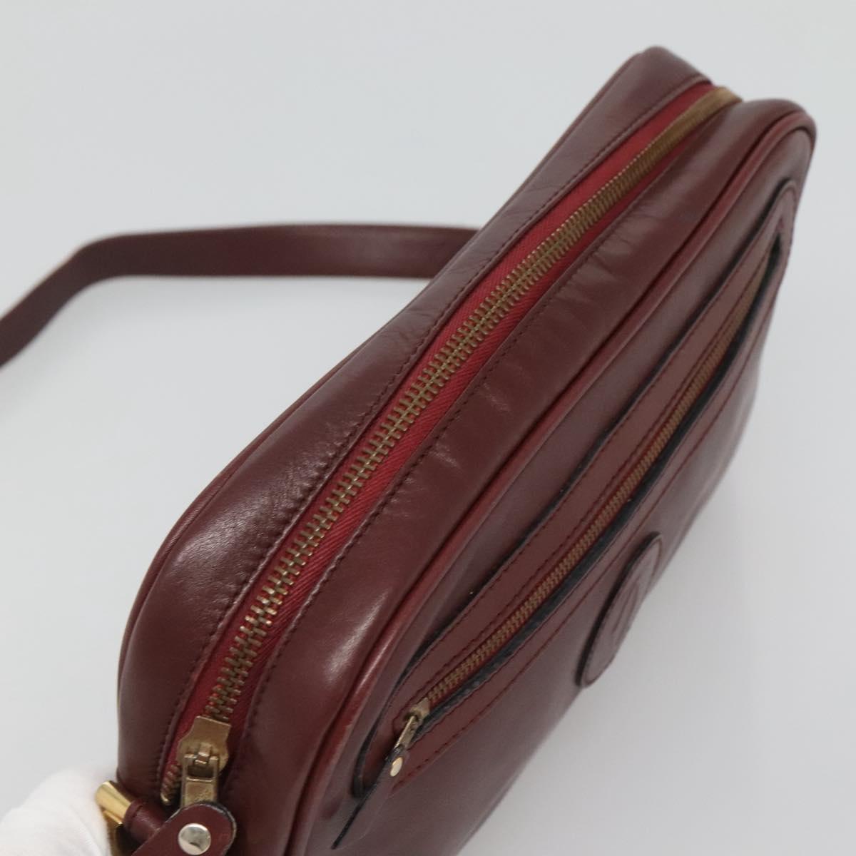 Cartier Must Line Burgundy Leather Shoulder Bag (Pre-Owned)