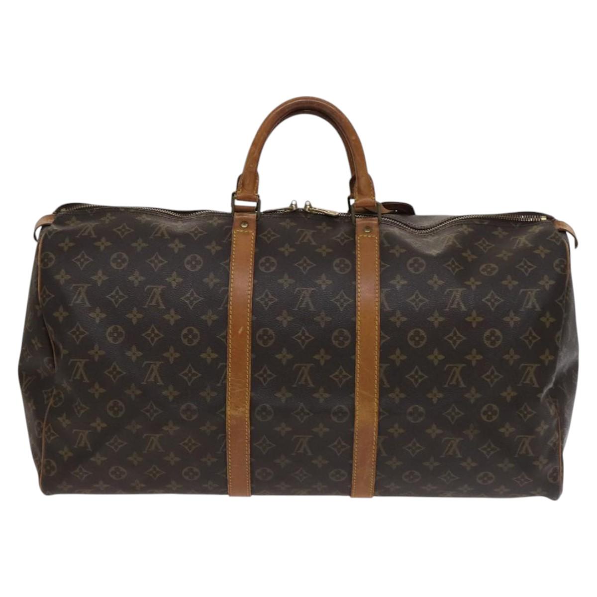 Louis Vuitton Keepall 55 Brown Canvas Travel Bag (Pre-Owned)