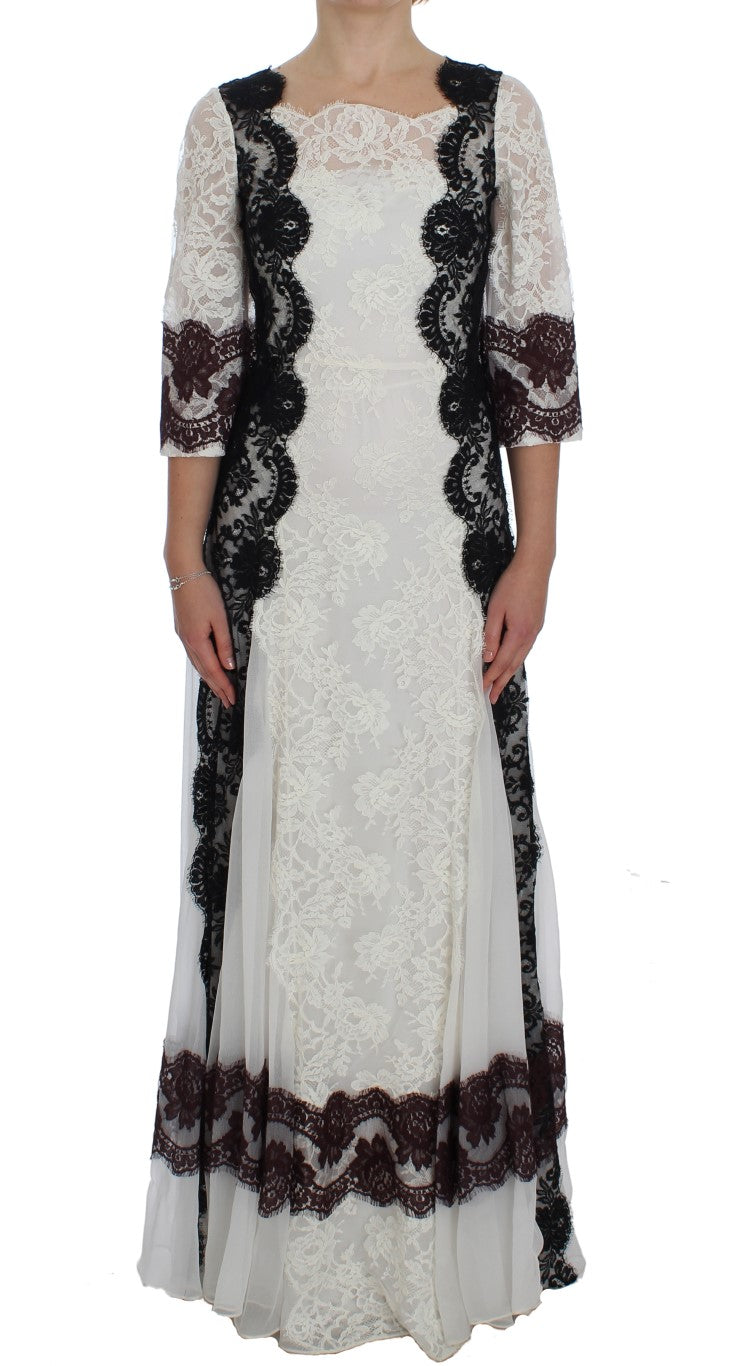 Dolce & Gabbana Floral Lace Silk Blend Maxi Women's Dress