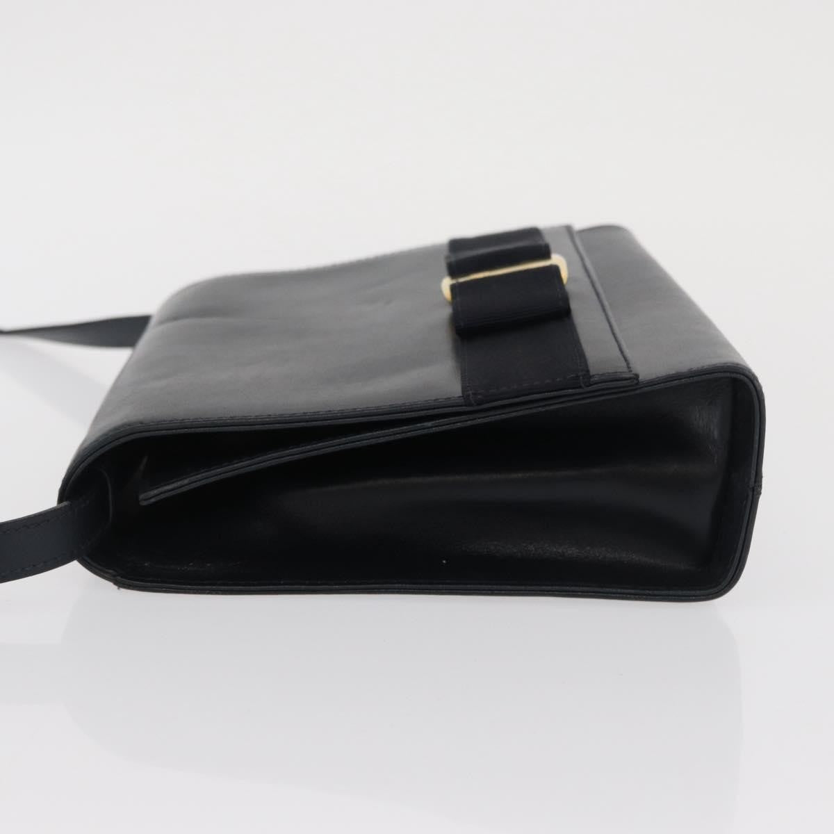 Salvatore Ferragamo Vala Leather Navy Leather Shoulder Bag Bag (Pre-Owned)