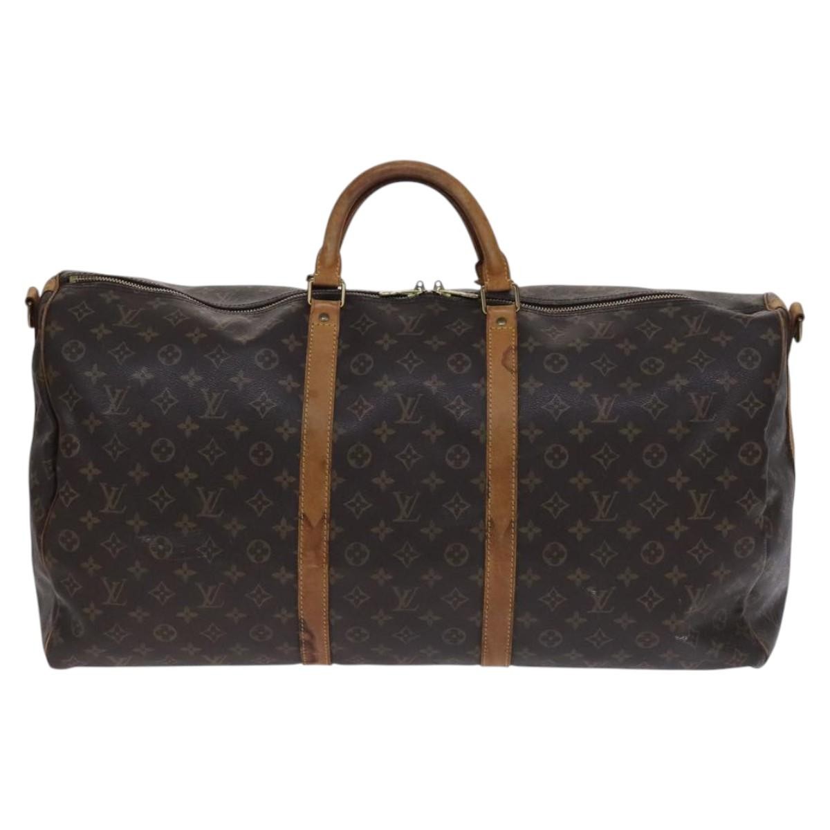 Louis Vuitton Keepall Bandouliere Monogram Canvas Brown Canvas Travel Bag Bag (Pre-Owned)