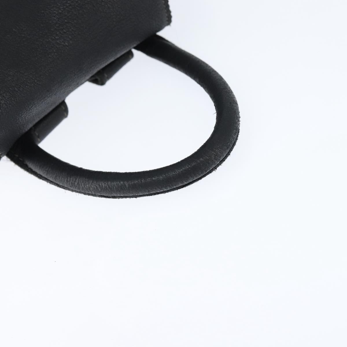 Fendi Logo Flap Drawstring Leather Black Leather Backpack Bag (Pre-Owned)