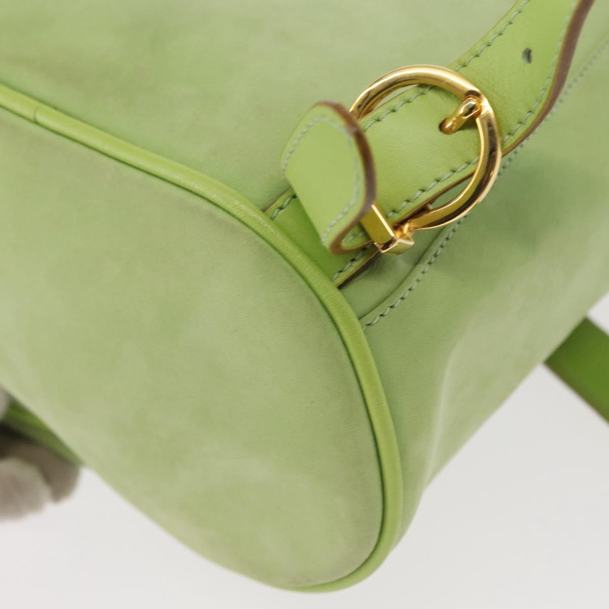 Salvatore Ferragamo Gancini Suede Green Suede Backpack Bag (Pre-Owned)