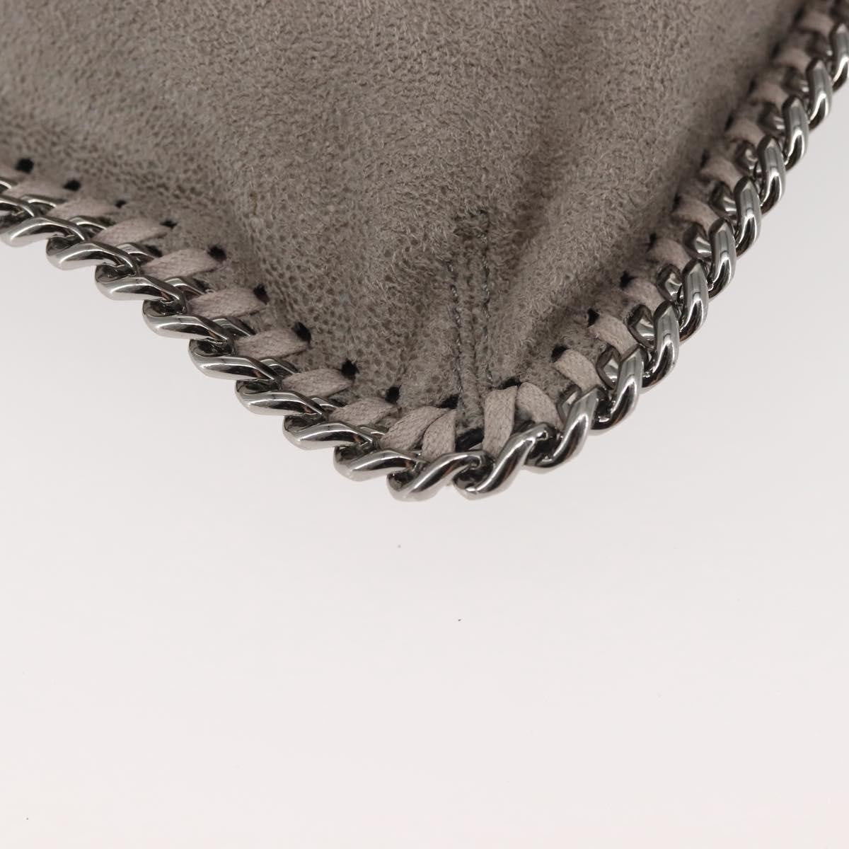 Stella Mccartney Falabella Fold Over Flap Shaggy Deer Gray Suede Bag (Pre-Owned)