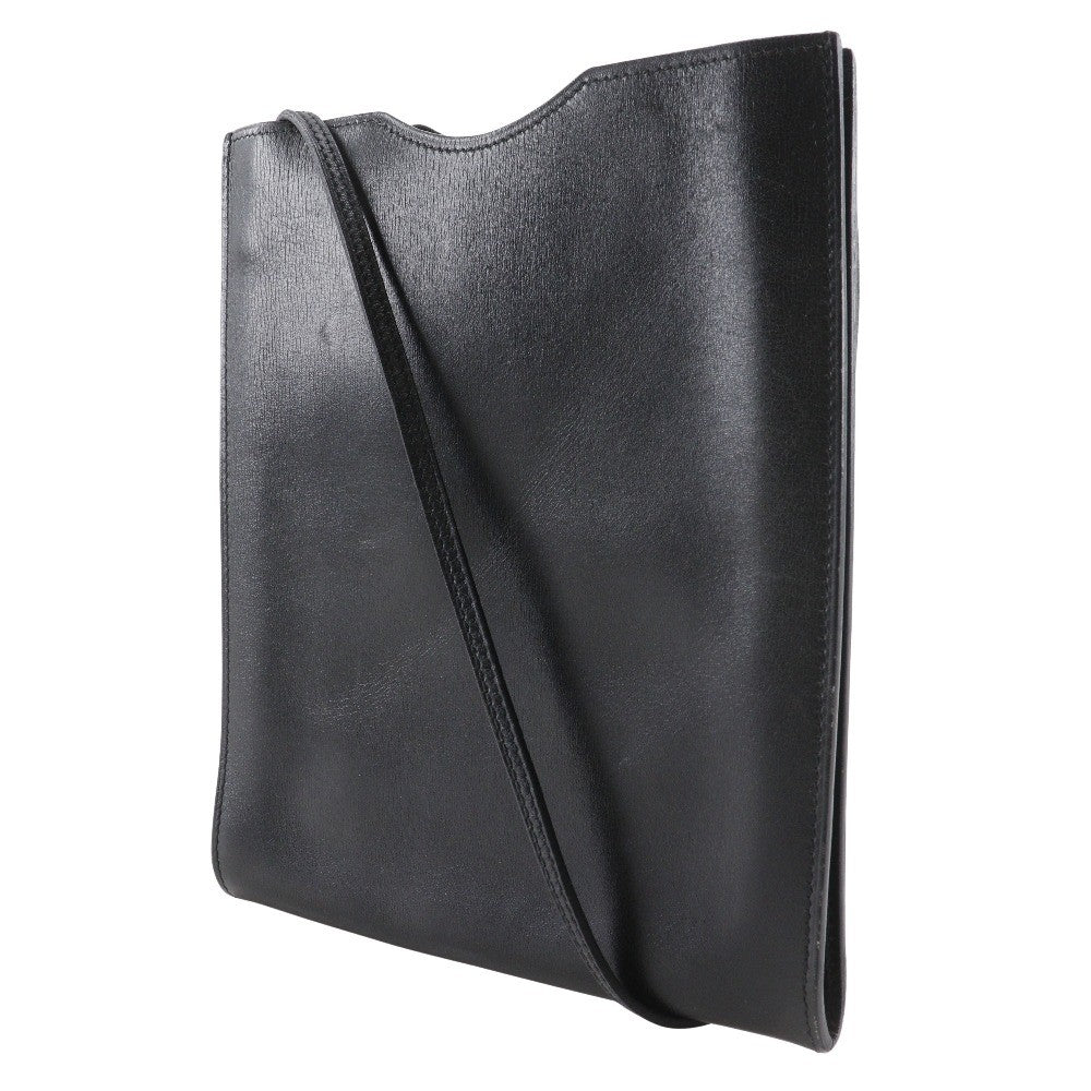 Hermes Onimaitou Leather Black Leather Shoulder Bag Bag (Pre-Owned)
