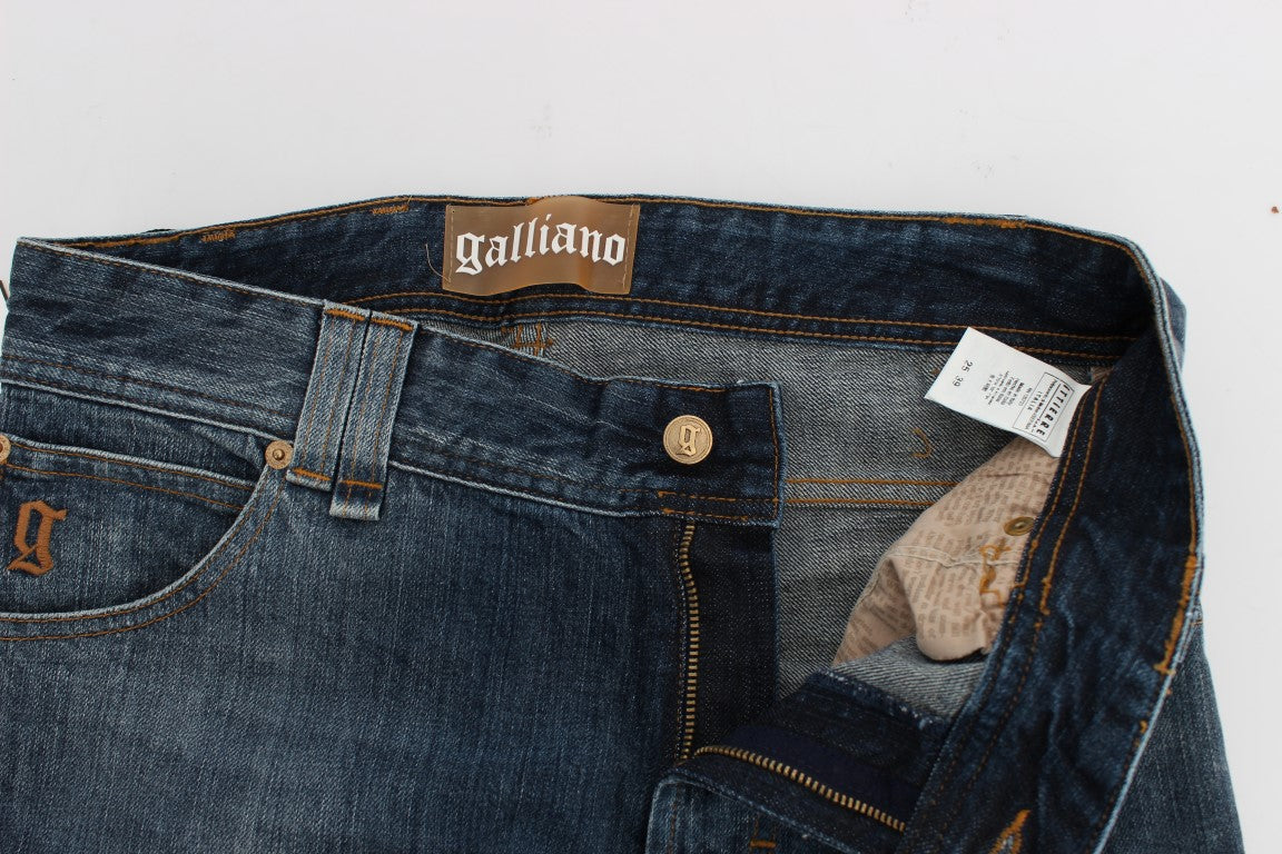 John Galliano Blue Wash Relaxed Fit Cotton Stretch Denim Women's Jeans