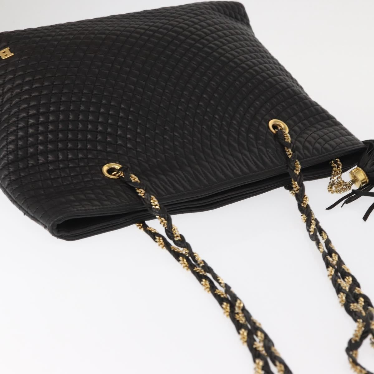 Bally Vintage Leather Black Leather Shoulder Bag Bag (Pre-Owned)