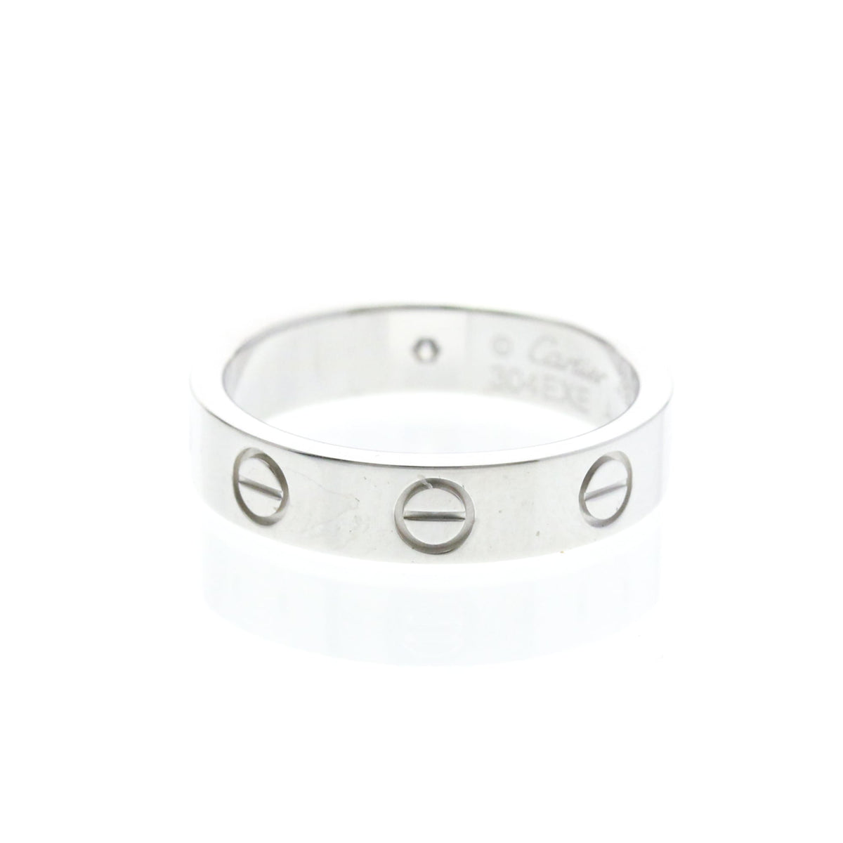Cartier Love 1 Diamond Band White Gold And Diamond Silver White_Gold Ring Jewelry (Pre-Owned)