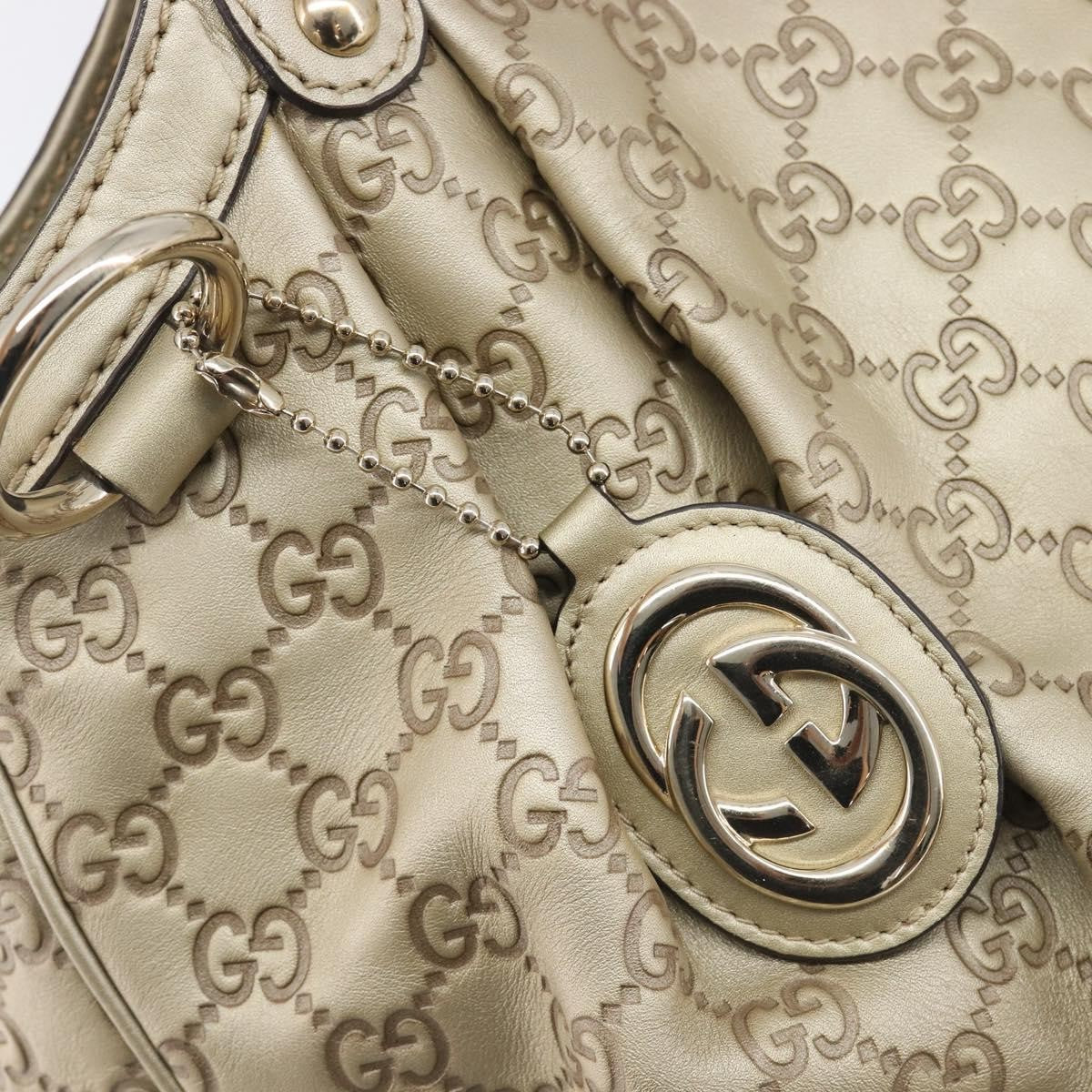 Gucci Sukey Guccissima Leather Gold Canvas Tote Bag Bag (Pre-Owned)