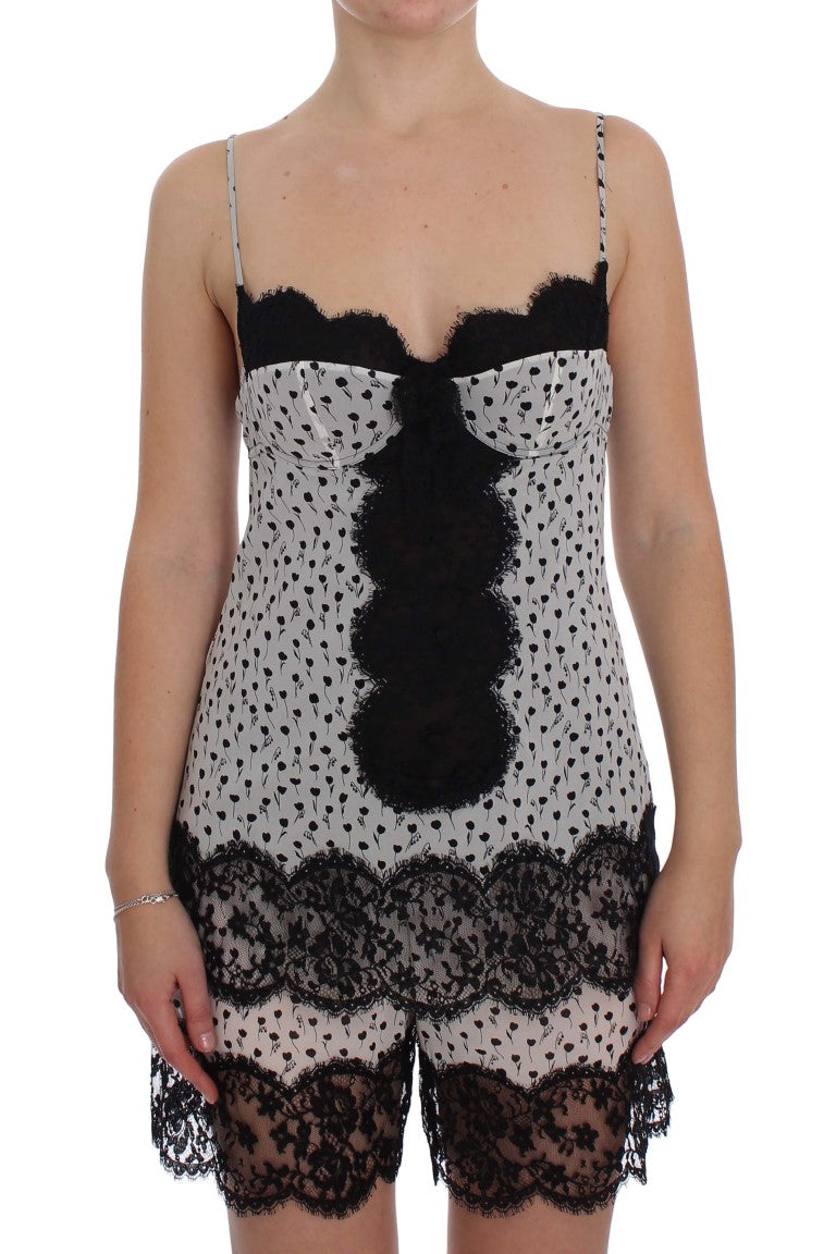 Dolce & Gabbana Black Silk Lace Babydoll Lingerie Women's Top