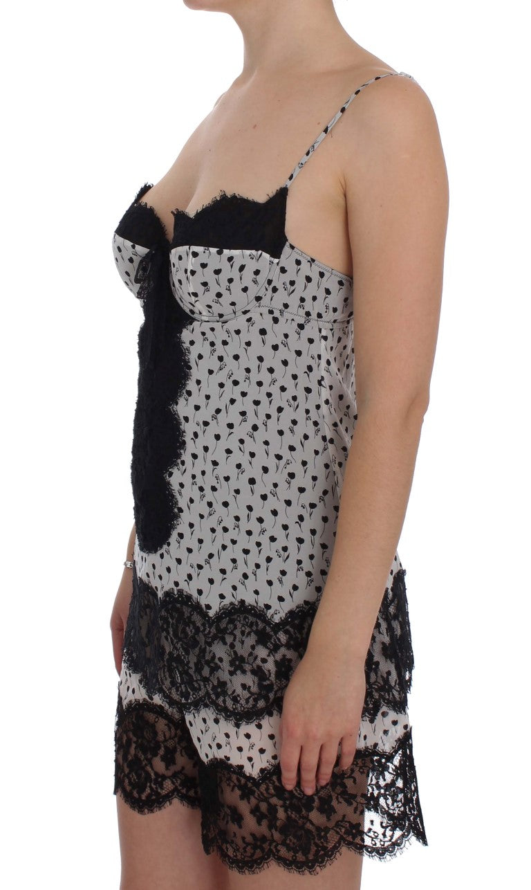 Dolce & Gabbana Black Silk Lace Babydoll Lingerie Women's Top