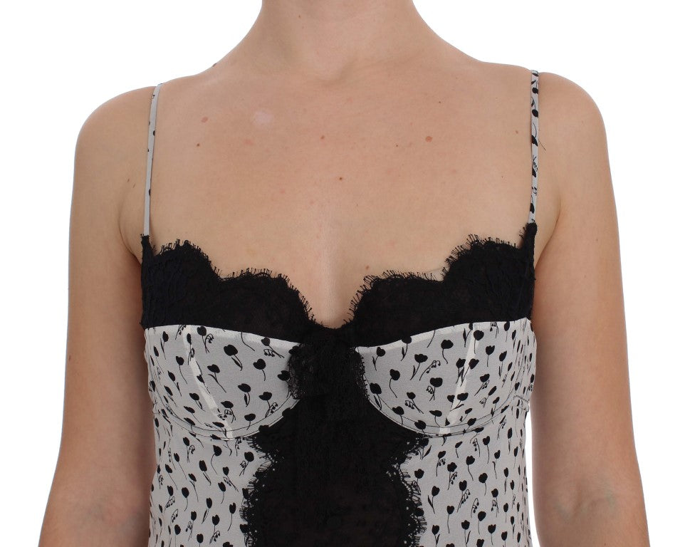 Dolce & Gabbana Black Silk Lace Babydoll Lingerie Women's Top