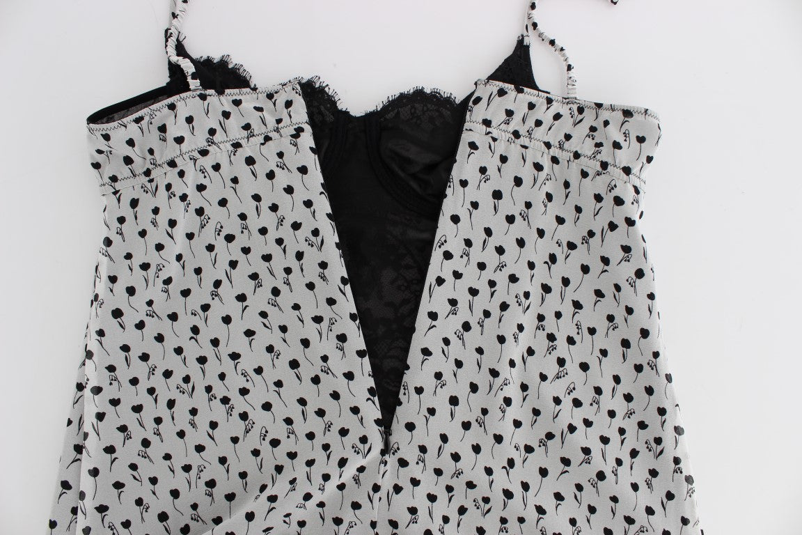 Dolce & Gabbana Black Silk Lace Babydoll Lingerie Women's Top