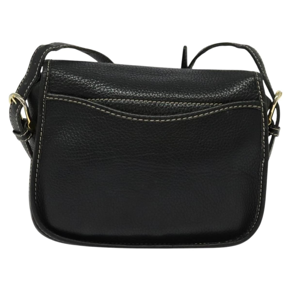 Celine Vintage Leather Black Leather Shoulder Bag Bag (Pre-Owned)