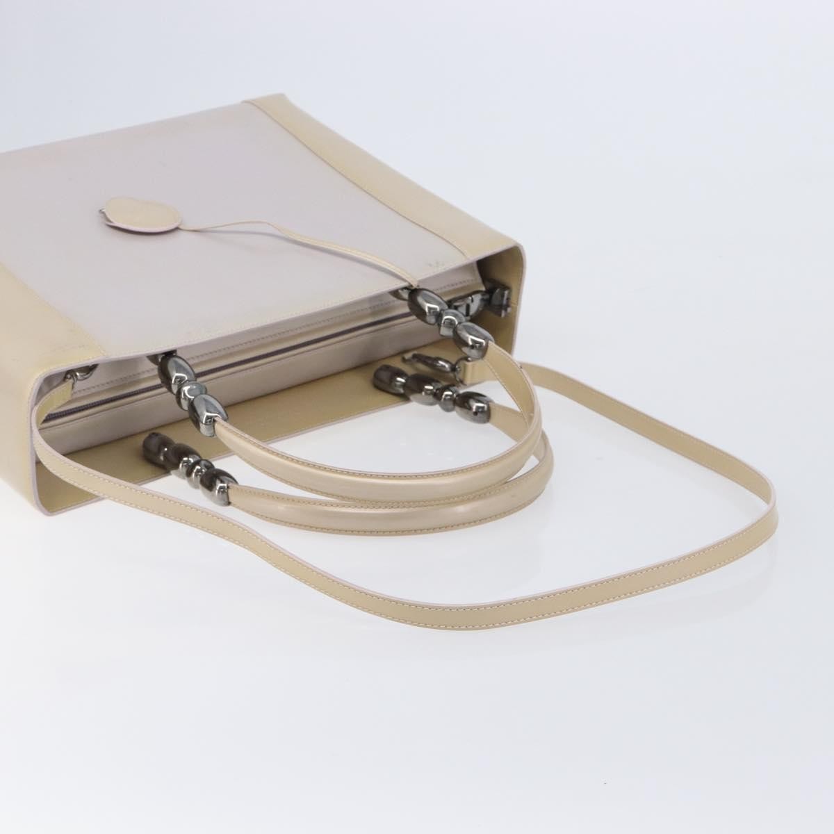 Christian Dior Pearl Lady Dior Patent Leather Beige Patent_Leather Handbag (Pre-Owned)