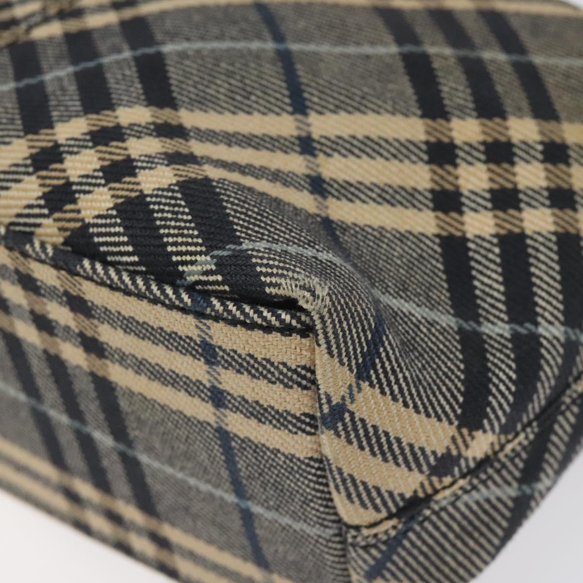Burberry Nova Check Blue Canvas Shoulder Bag (Pre-Owned)