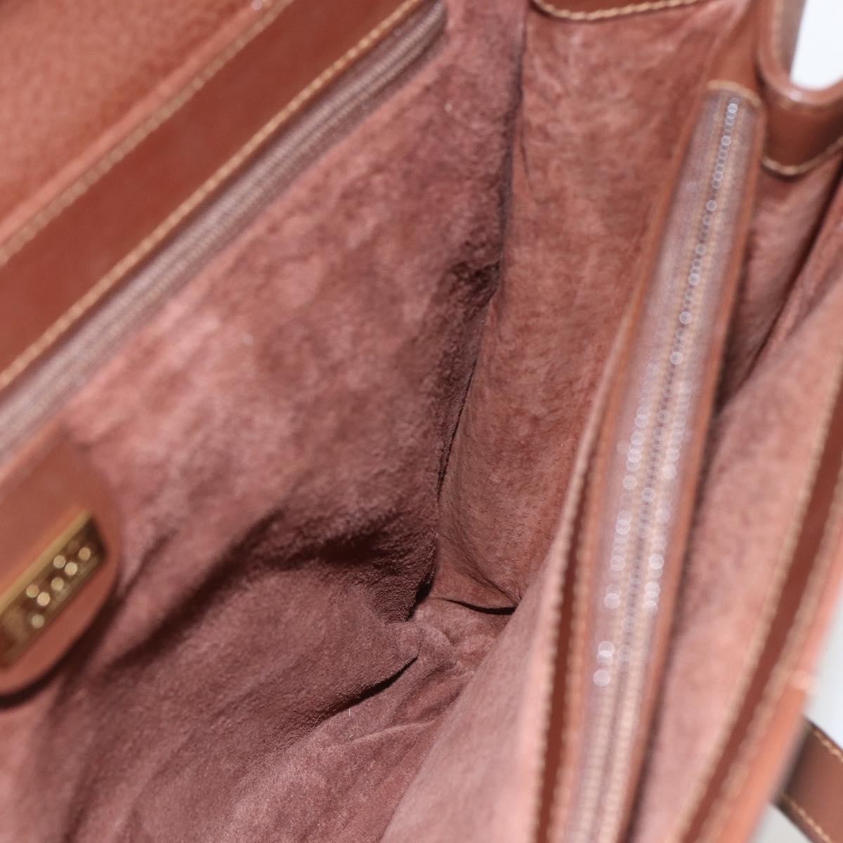 Gucci Vintage Tote Leather Brown Leather Tote Bag Bag (Pre-Owned)