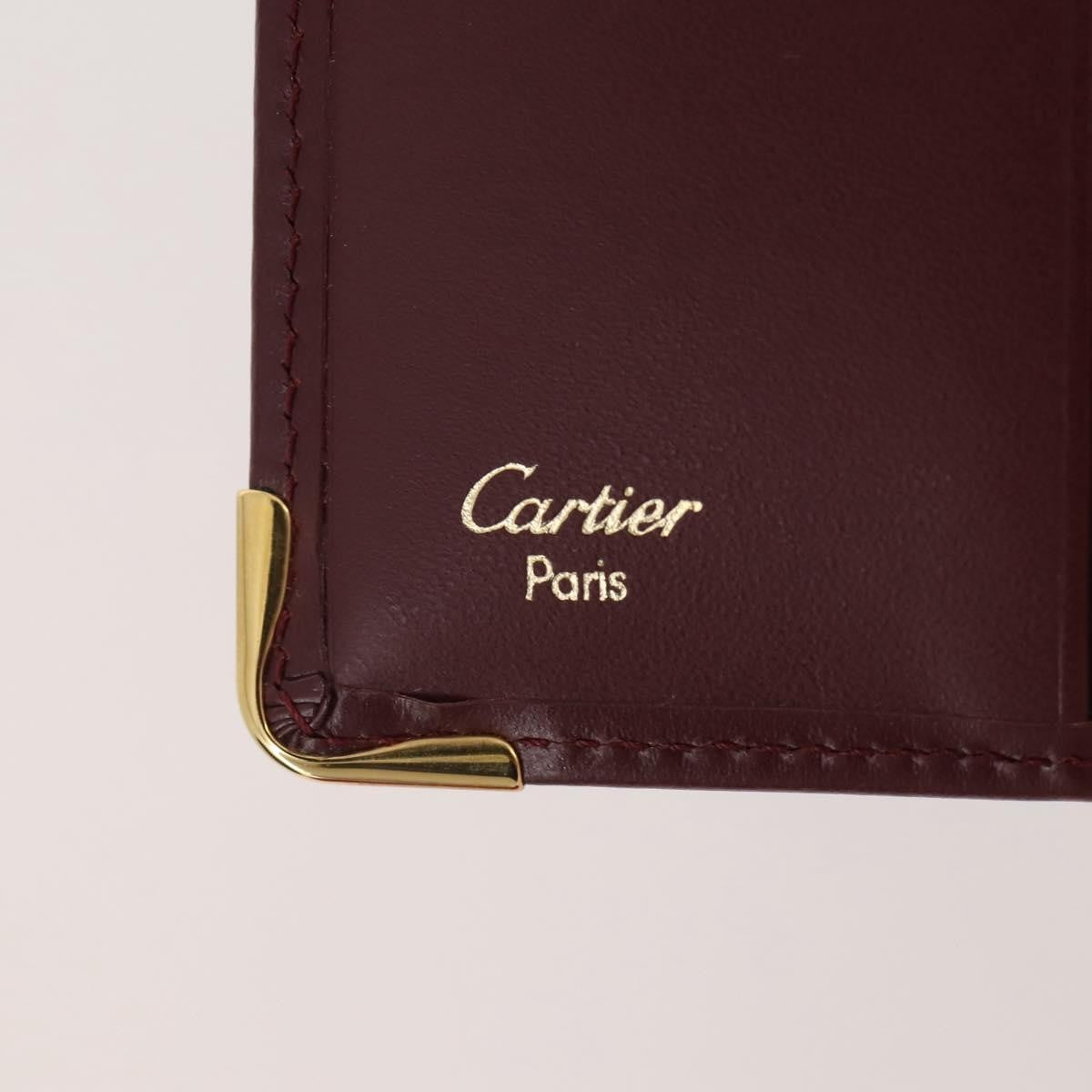 Cartier Coin Purse Must De Cartier Leather Burgundy Leather Wallets Accessory (Pre-Owned)